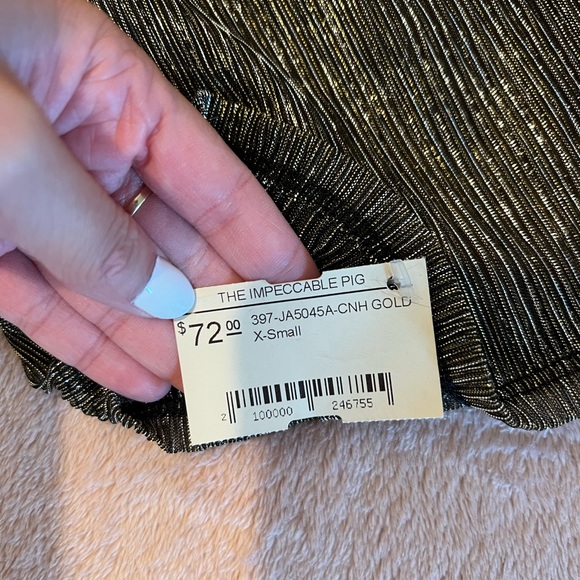 Impeccable Pig black gold and silver glitter shiny romper with built in bandeau - Picture 2 of 5